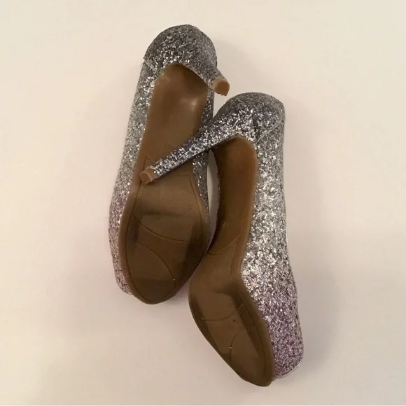 Marc Fisher “Harpley” Glitter Peep Toe Platform Pump - Picture 11 of 13